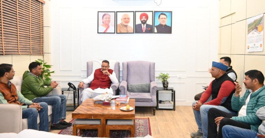 सैनिक कल्याण मंत्री गणेश जोशी ने उपनल कर्मचारियों से मुलाकात में कहा - सरकार कर रही है उनके हक में विचार