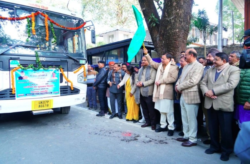 उत्तराखंड परिवहन निगम में शामिल हुई 100 नई बसें: मुख्यमंत्री ने किया उद्घाटन