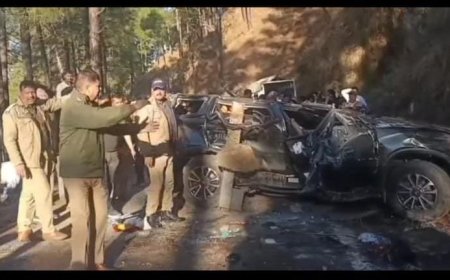अल्मोड़ा में भीषण सड़क हादसा: स्कॉर्पियो खाई में गिरी, दो की मौत, एक गंभीर घायल