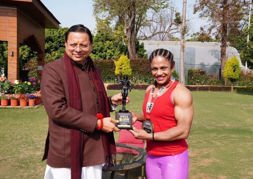 उत्तराखंड की प्रतिभा थपलियाल को मुख्यमंत्री धामी द्वारा सम्मानित, महिला सशक्तिकरण का प्रतीक