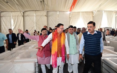 हरिद्वार बैरागी कैम्प में अमित शाह के भ्रमण कार्यक्रम की तैयारियों की मुख्यमंत्री ने की स्थलीय समीक्षा