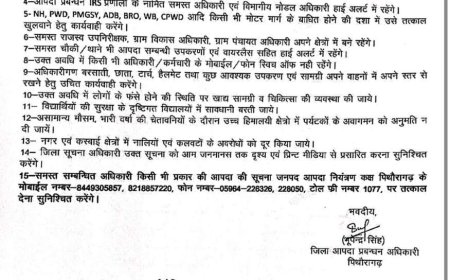 उत्तराखंड मौसम अपडेट: 3 घंटे की चेतावनी, डीएम ने अधिकारियों को दिए महत्वपूर्ण निर्देश
