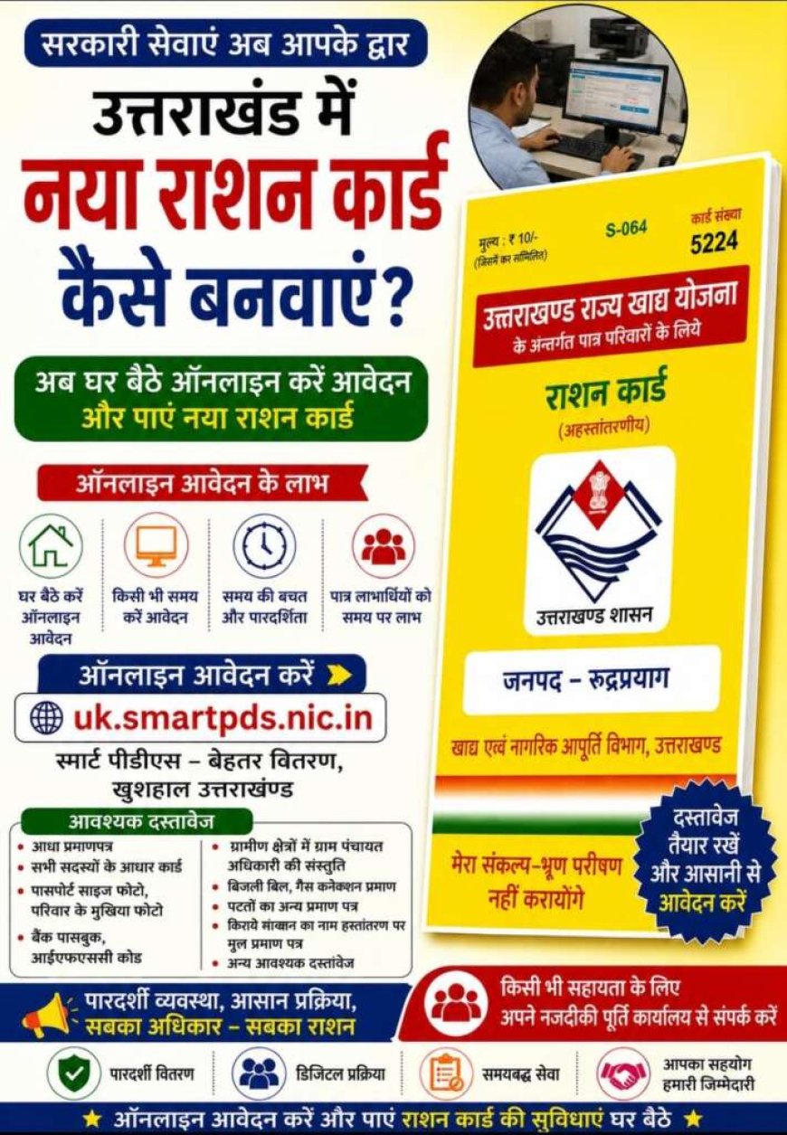 उत्तराखंड में डिजिटल सेवाएं: अब घर बैठे बनवाएं नया राशन कार्ड