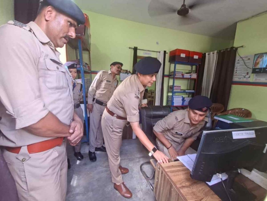 एसएसपी श्वेता चौबे का थाना छाम का आकस्मिक निरीक्षण: नवीन भवन का देखें भूमि और कांवड़ यात्रा की सुरक्षा व्यवस्थाओं का जायजा
